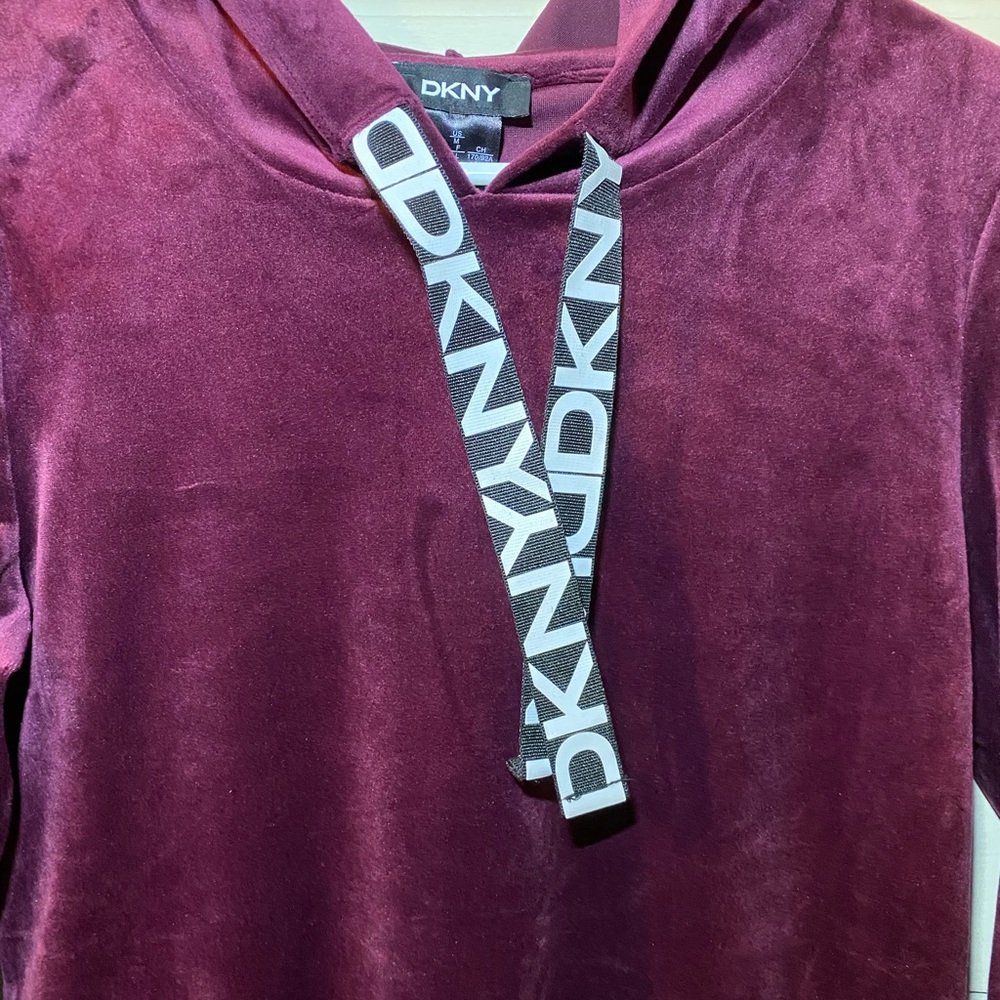 Burgundy DKNY Velour Sweater Dress sz M